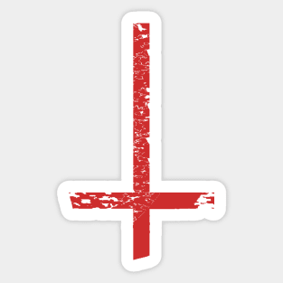 Satan - upside down cross Sticker